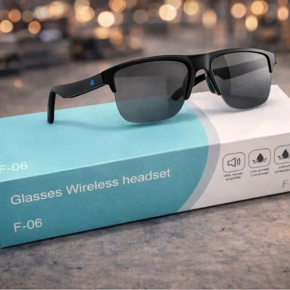 F-06 Black Glasses Wireless Headset